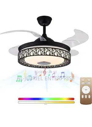 Foldable Ceiling Fan With Speaker and LED Light