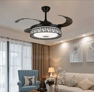 Foldable Ceiling Fan With Speaker and LED Light