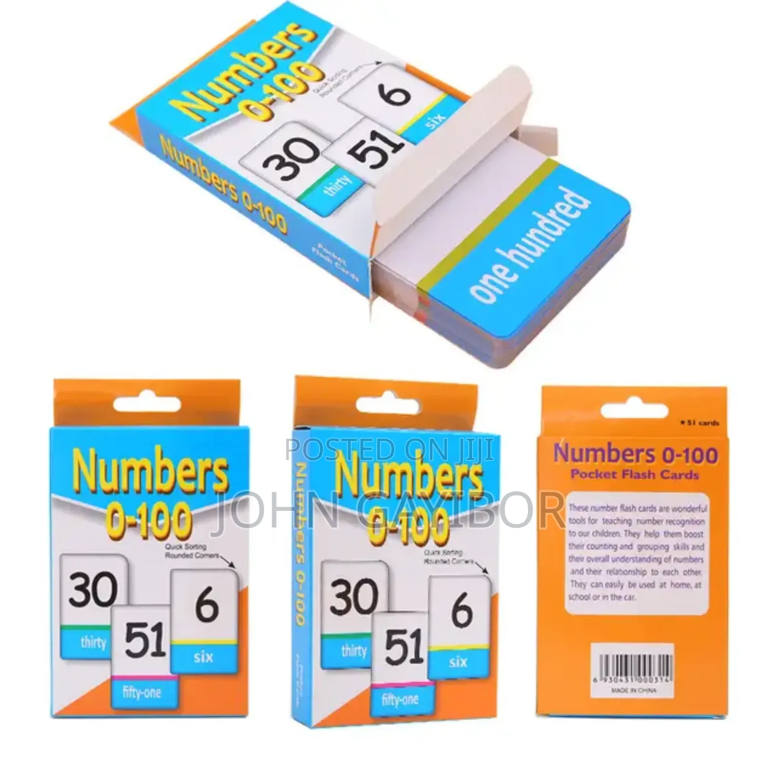 Kids' Educational Flash Cards for Numbers