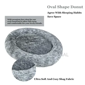 Coohom Oval Calming Donut Cuddler Dog Bed,Faux Fur Cat Bed