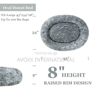 Coohom Oval Calming Donut Cuddler Dog Bed,Faux Fur Cat Bed