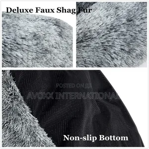 Coohom Oval Calming Donut Cuddler Dog Bed,Faux Fur Cat Bed