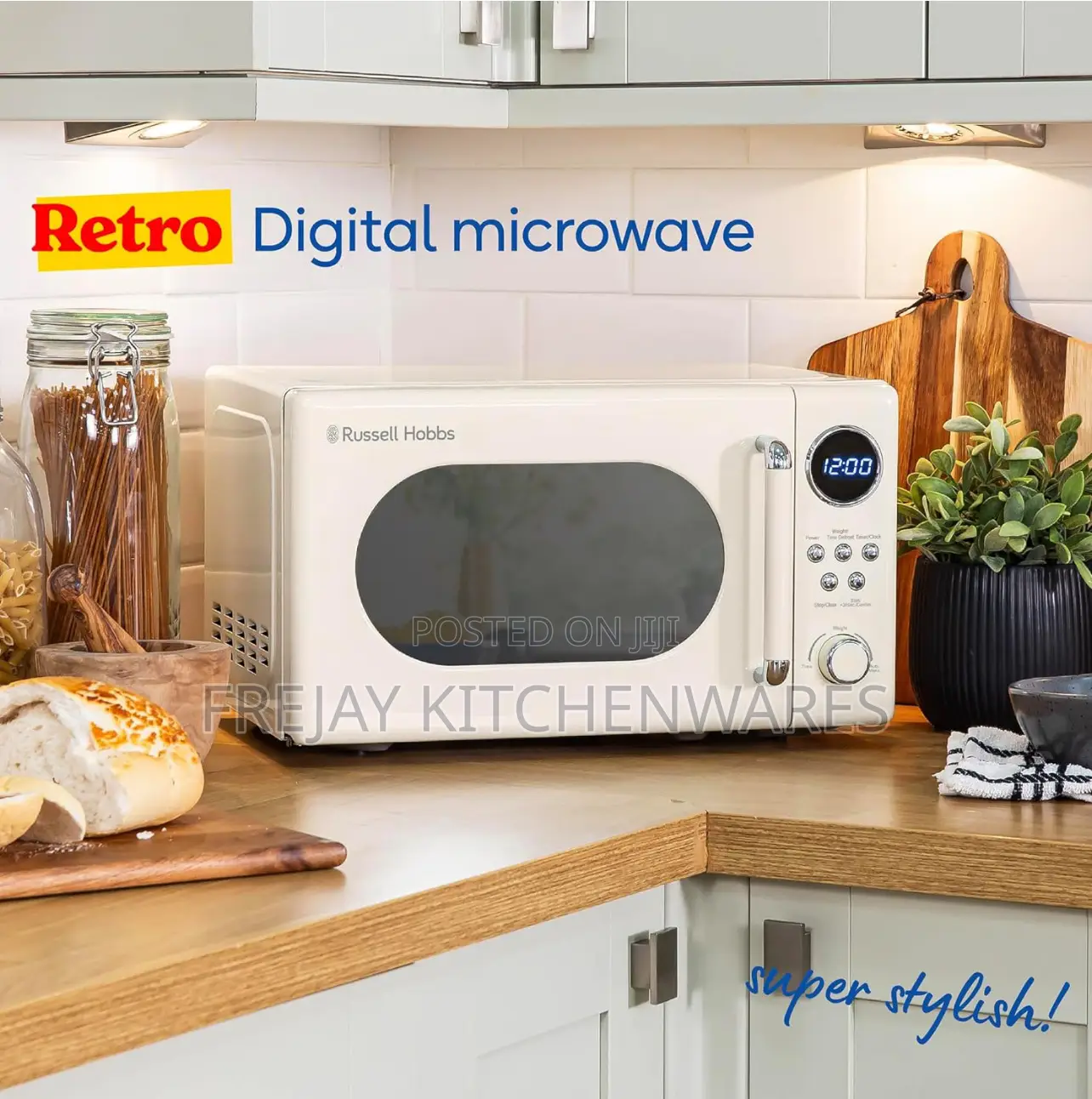 Russell Hobbs Retro 20L Cream Digital Microwave