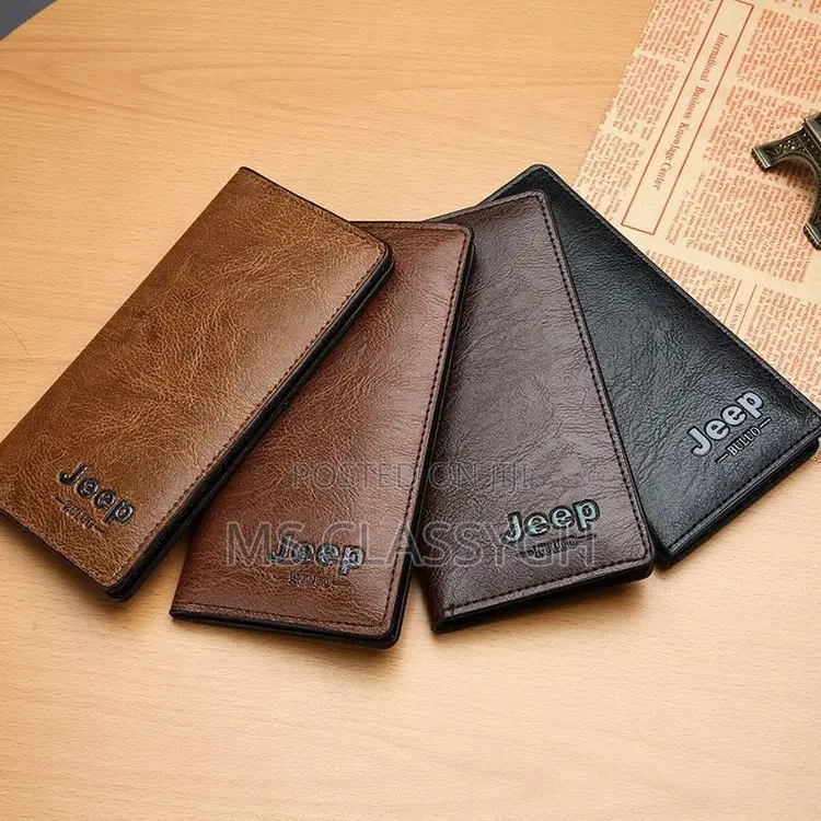 Jeep Wallet Soild Retro Long Clutch Bag Pu Leather Business