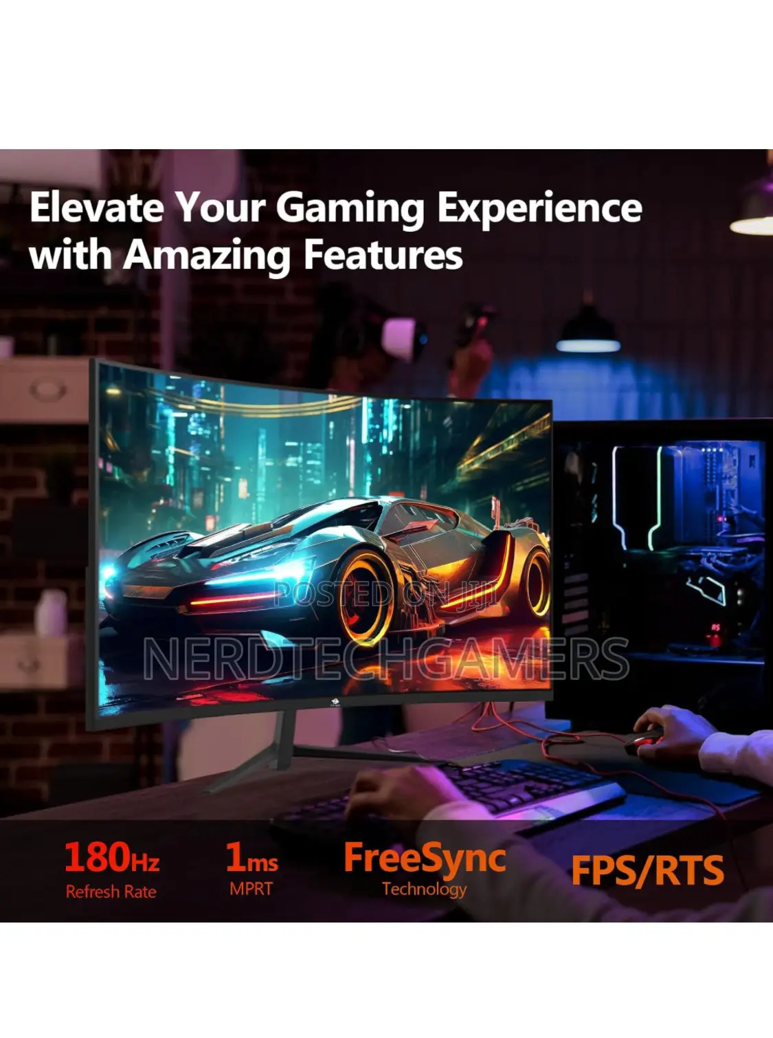 Z-Edge 24-Inch Curved Gaming Monitor 180hz Gaming Monitor