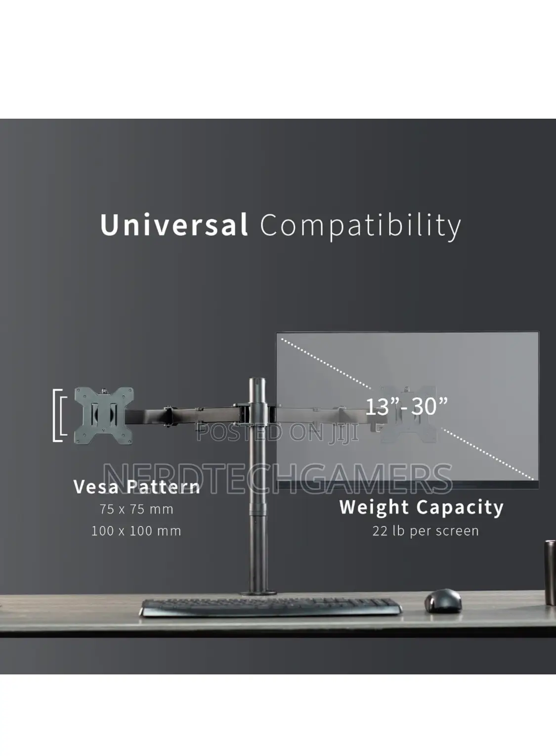 VIVO Dual Ultrawide Monitor Desk Mount