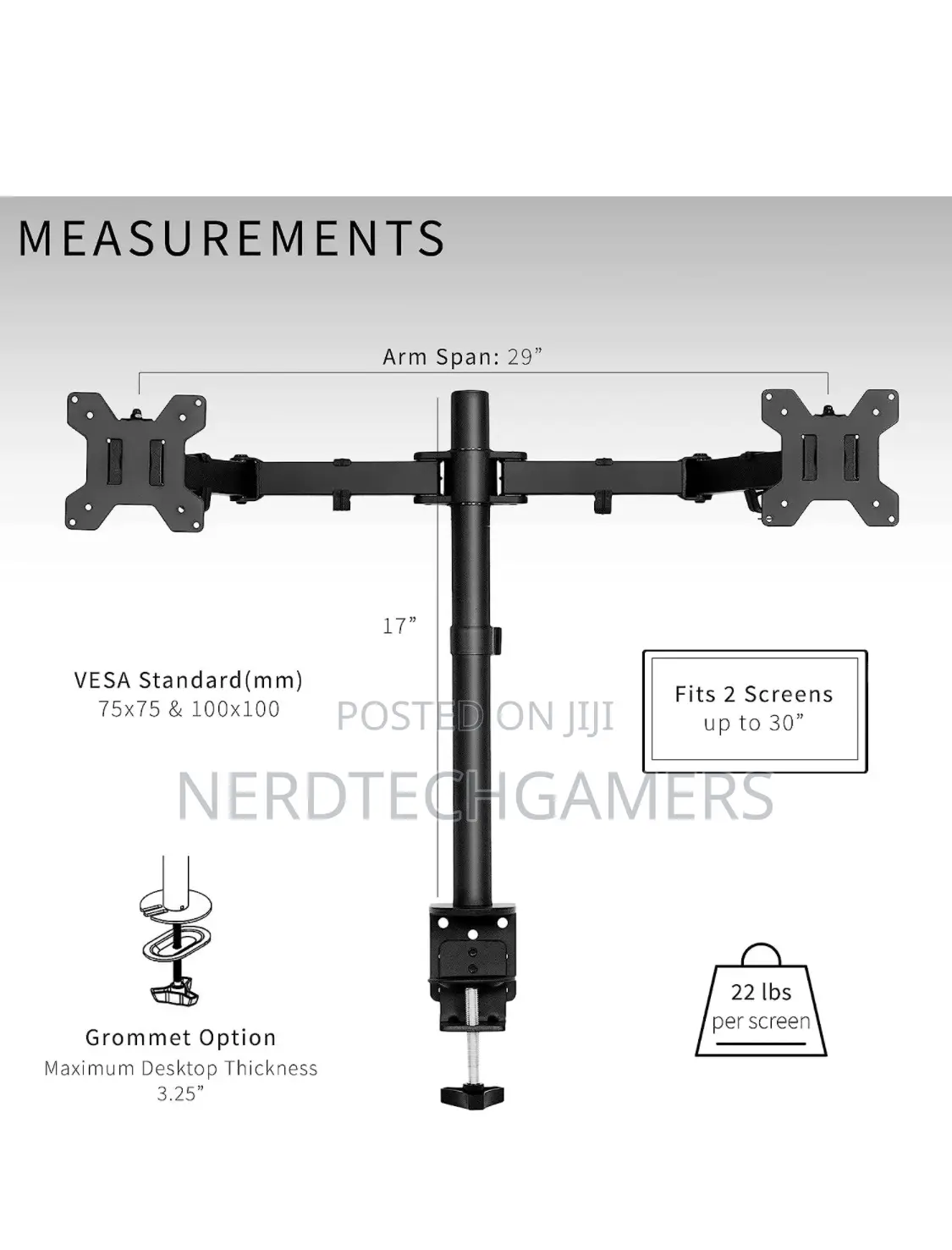 VIVO Dual Ultrawide Monitor Desk Mount