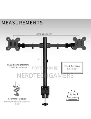 VIVO Dual Ultrawide Monitor Desk Mount