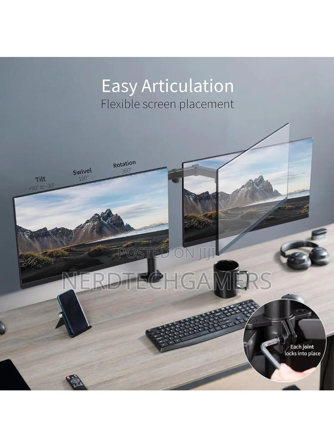 VIVO Dual Ultrawide Monitor Desk Mount