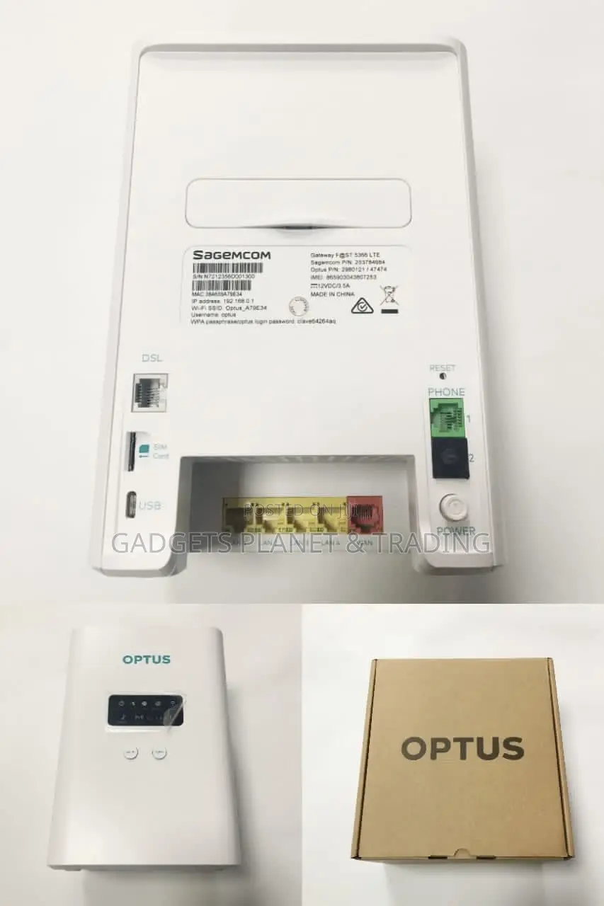 Optus Sagemcom Gateway FAST5366 LTE 4G Universal Wifi Router
