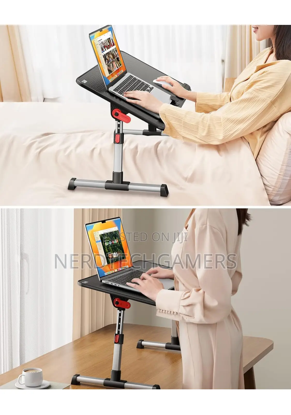 SAIJI Laptop Bed Tray Table, Adjustable Home Office Stand