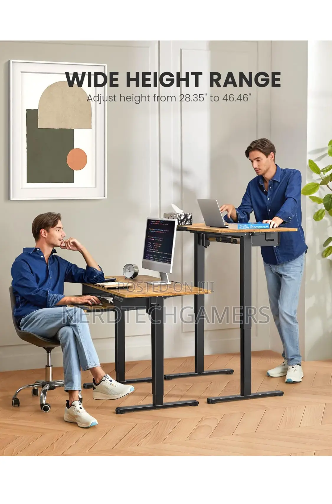 Ergear Electric Standing Desk With Full Size Keyboard Tray,