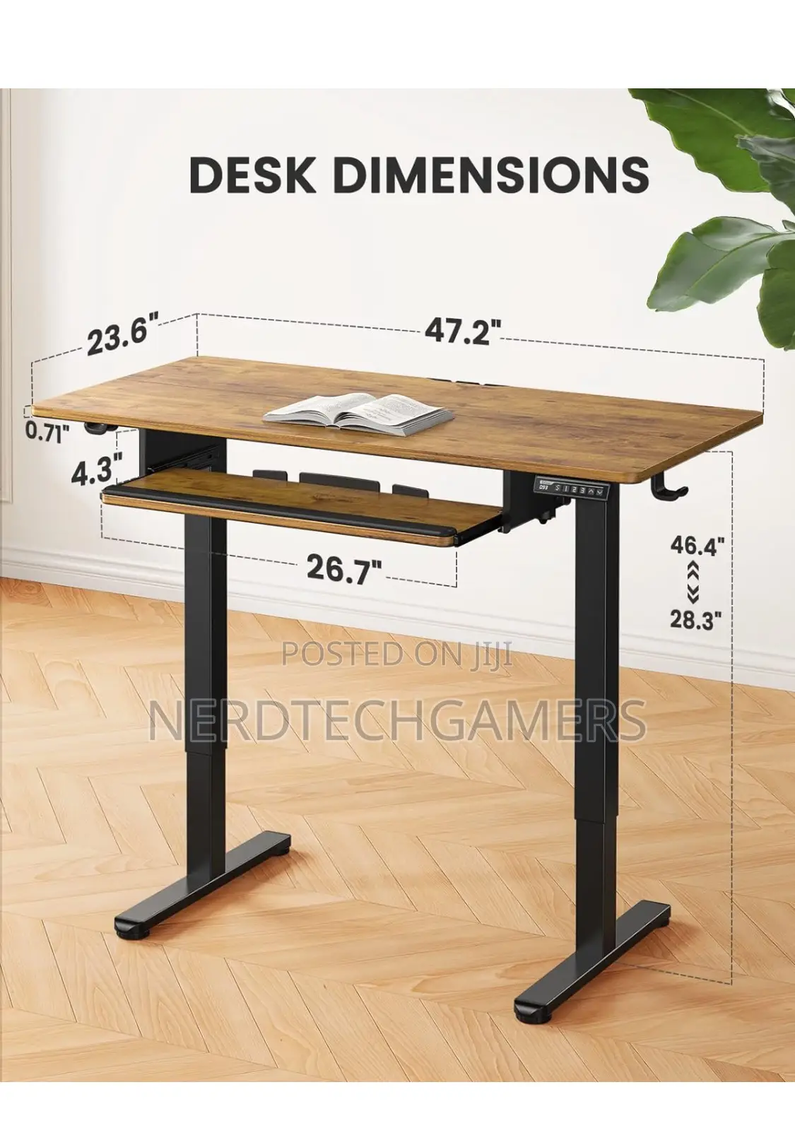 Ergear Electric Standing Desk With Full Size Keyboard Tray,