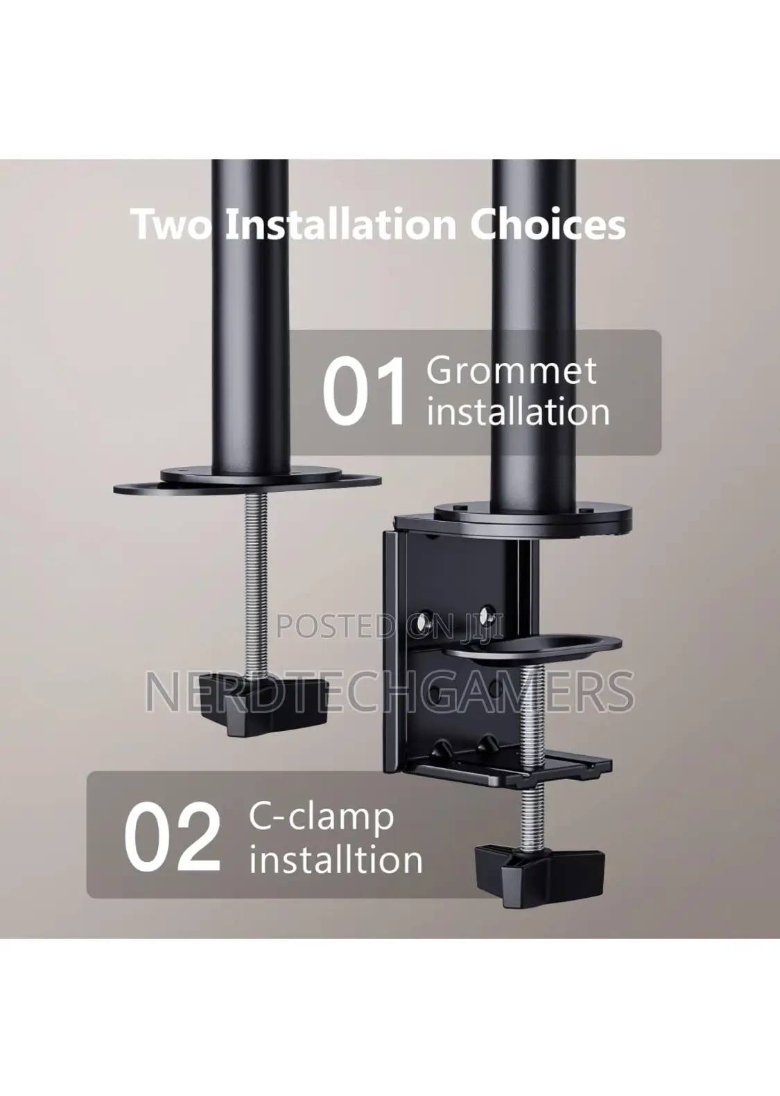 Ergear Dual Monitor Desk Mount, Heavy Duty Adjustable