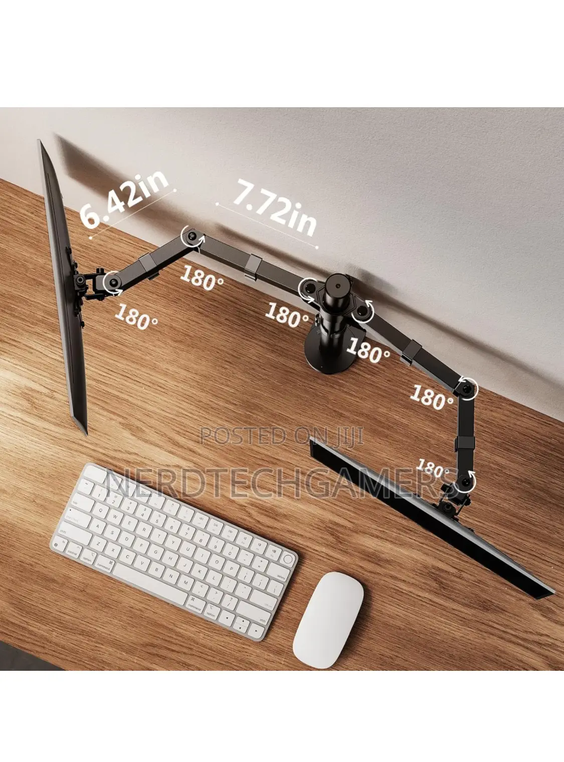Ergear Dual Monitor Desk Mount, Heavy Duty Adjustable