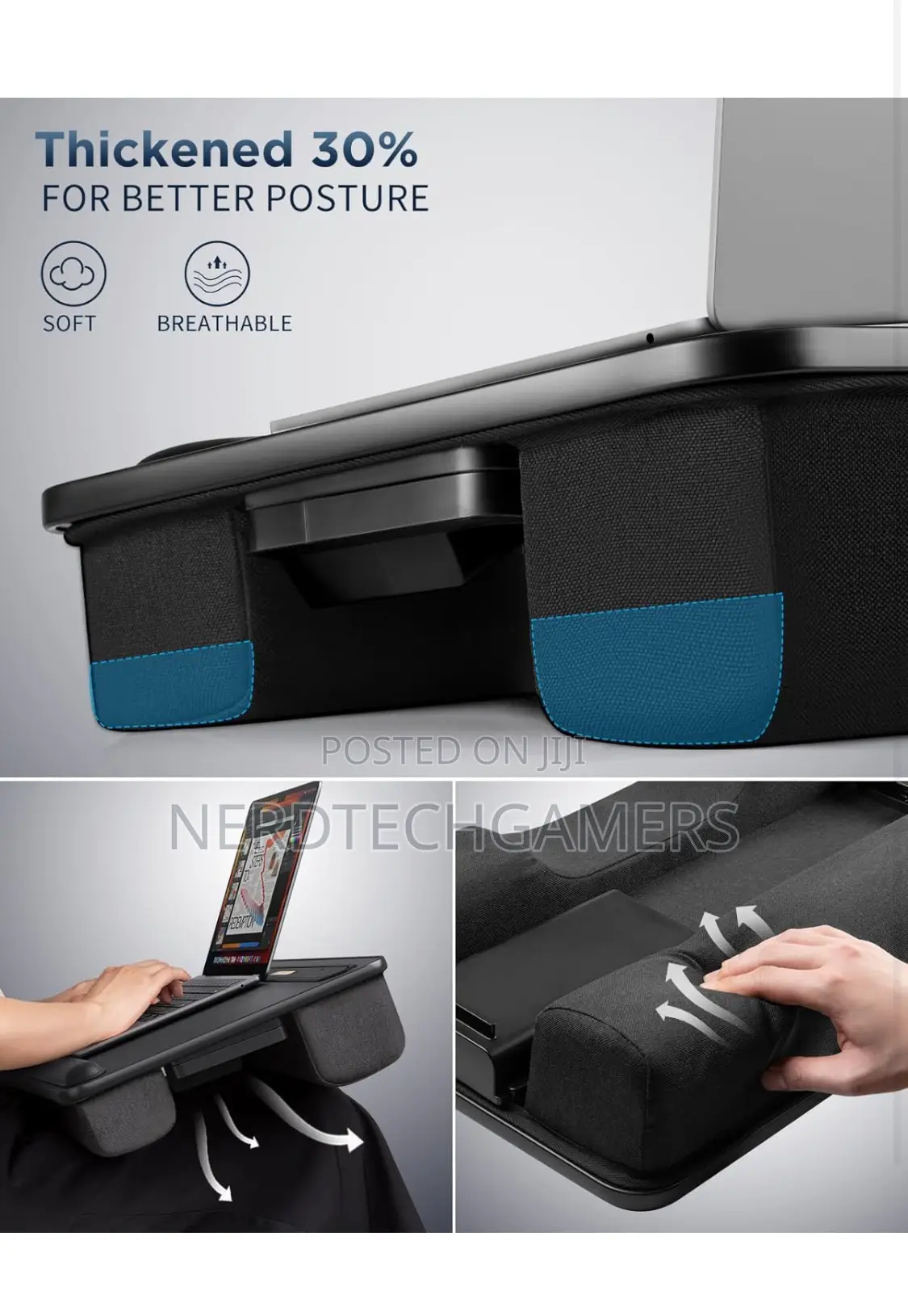 SAIJI Laptop Lap Desk With LED Light, Portable Laptop Desk