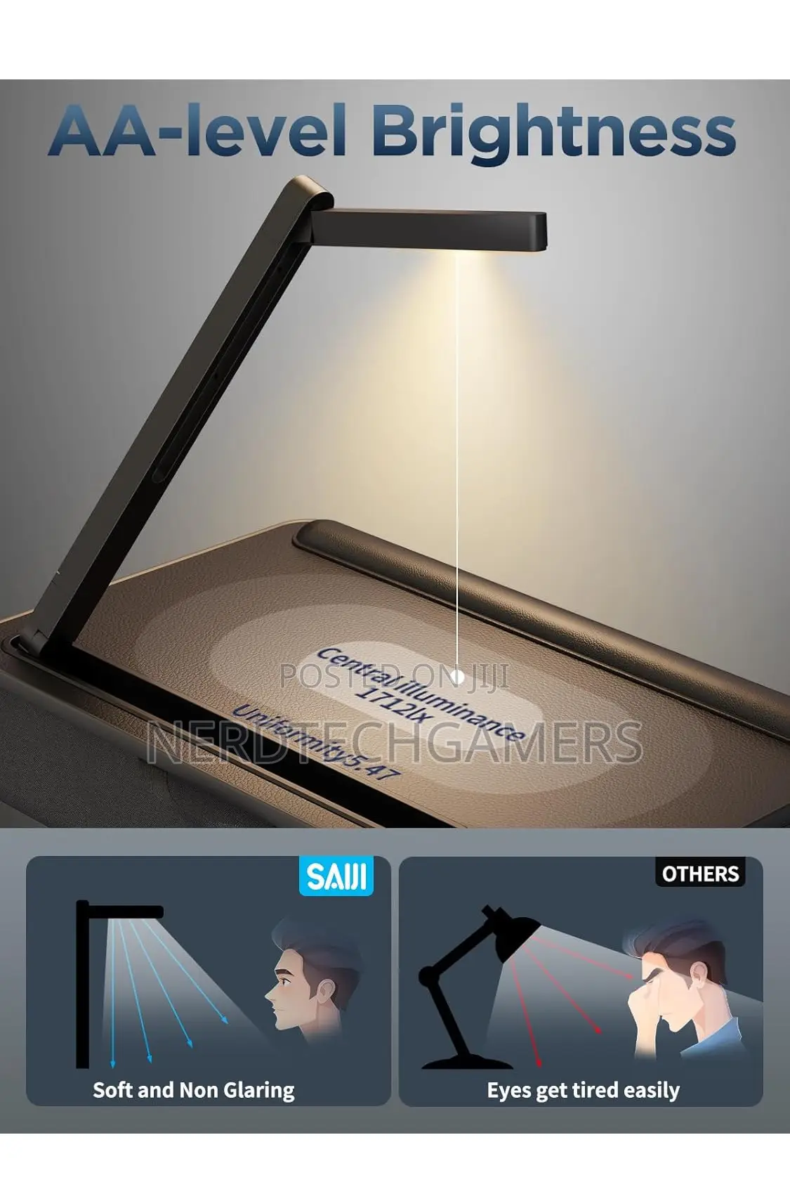 SAIJI Laptop Lap Desk With LED Light, Portable Laptop Desk