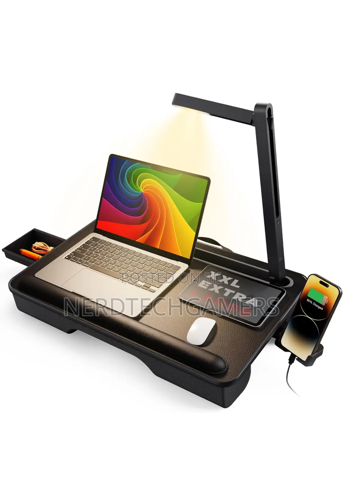 SAIJI Laptop Lap Desk With LED Light, Portable Laptop Desk