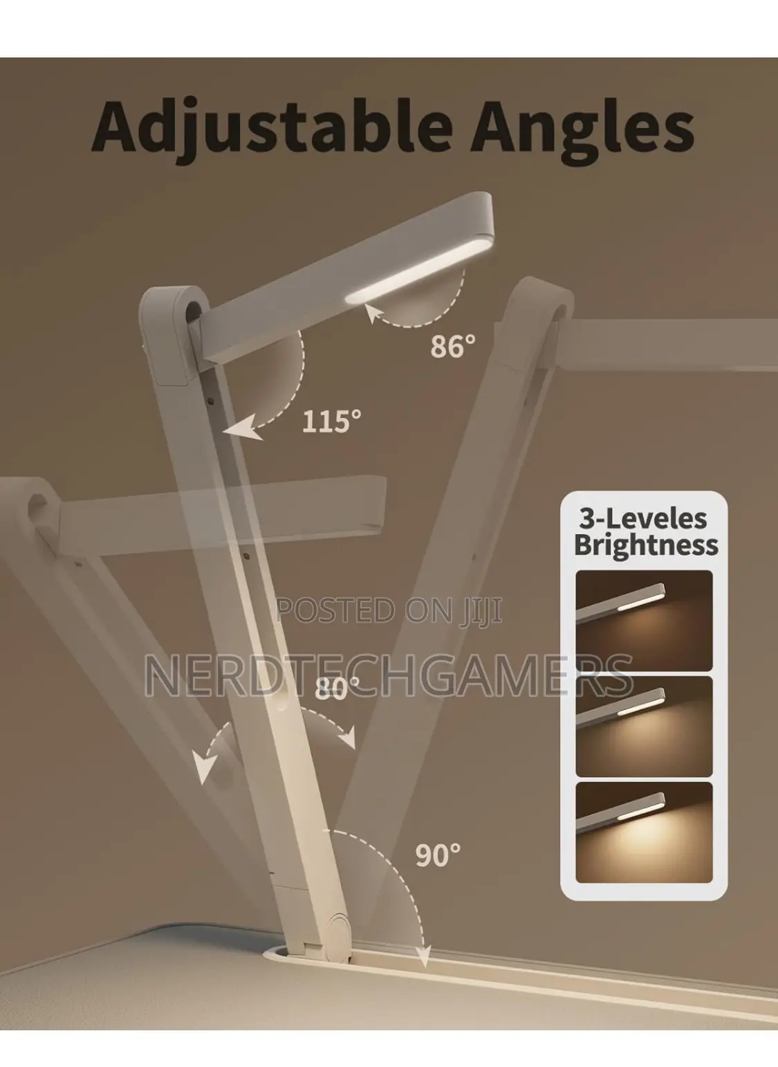SAIJI Laptop Bed Tray Desk With LED Desk Light, Adjustable