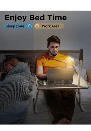 SAIJI Laptop Bed Tray Desk With LED Desk Light, Adjustable