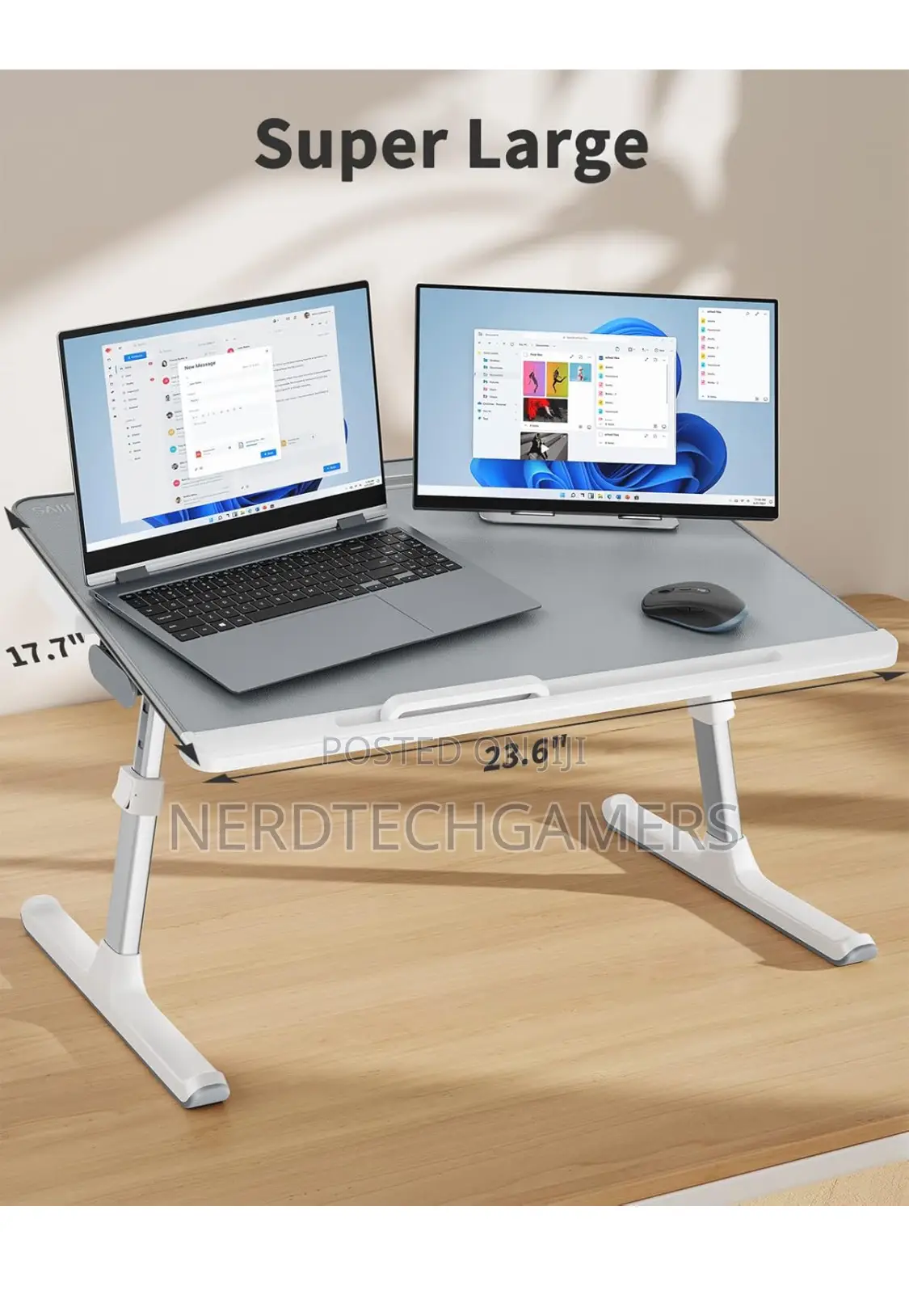 Laptop Tray, SAIJI 60*45cm Table Lap for Bed,