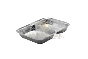 2-Section Aluminium Foil Food Containers+Lids(850ml)(500pcs)