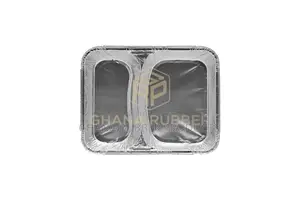 2-Section Aluminium Foil Food Containers+Lids(850ml)(500pcs)