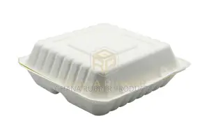 3-Section Bagasse Meal Box 9" (200pcs)