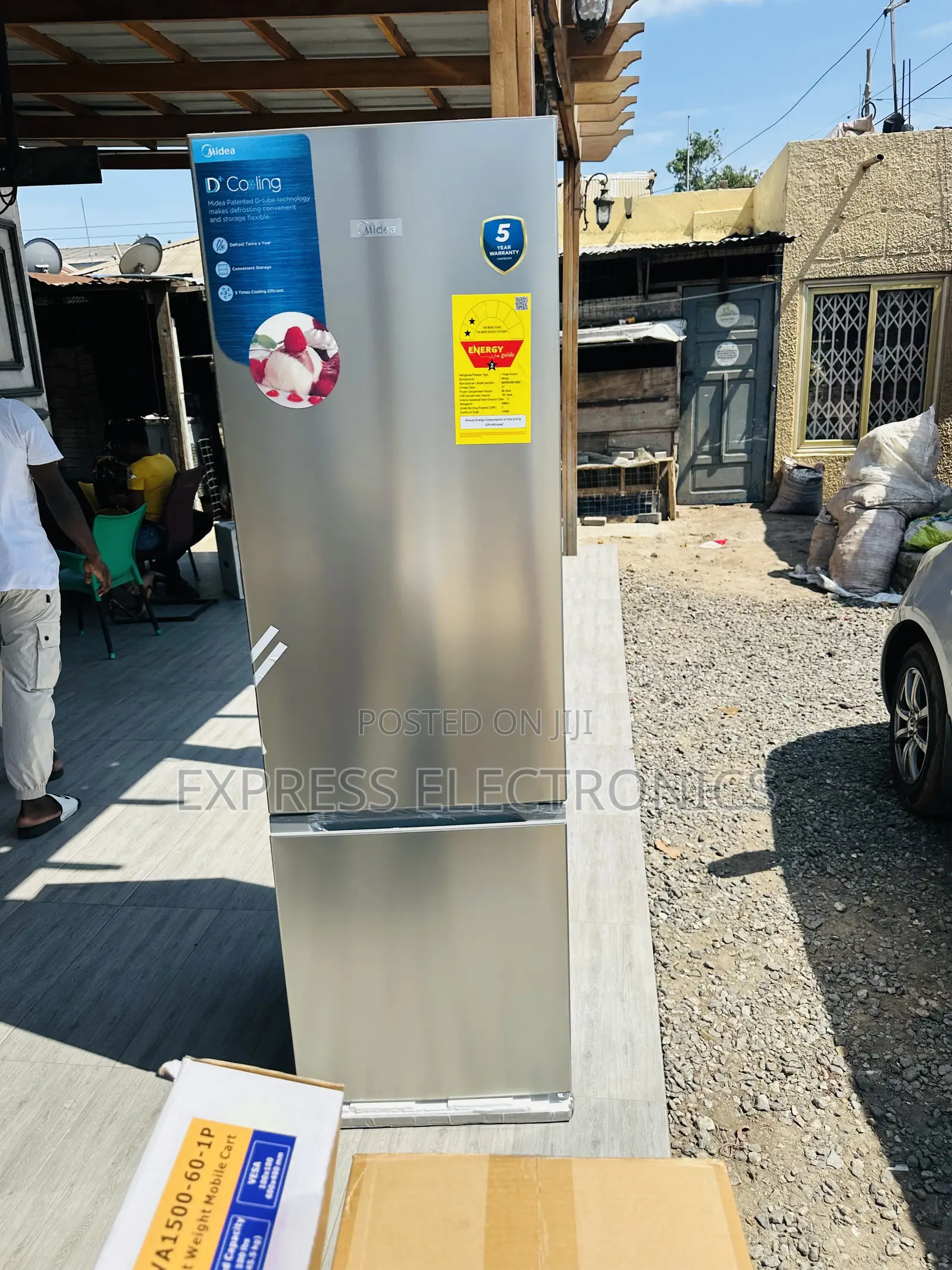 Available Now Grey Color MDRB369FGN02 Midea Fridge