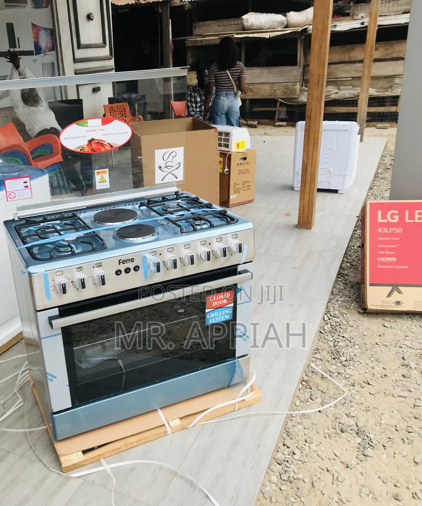Best Ferre 60by90 4 Gas + 2 Electric Burner With Glass Lid.