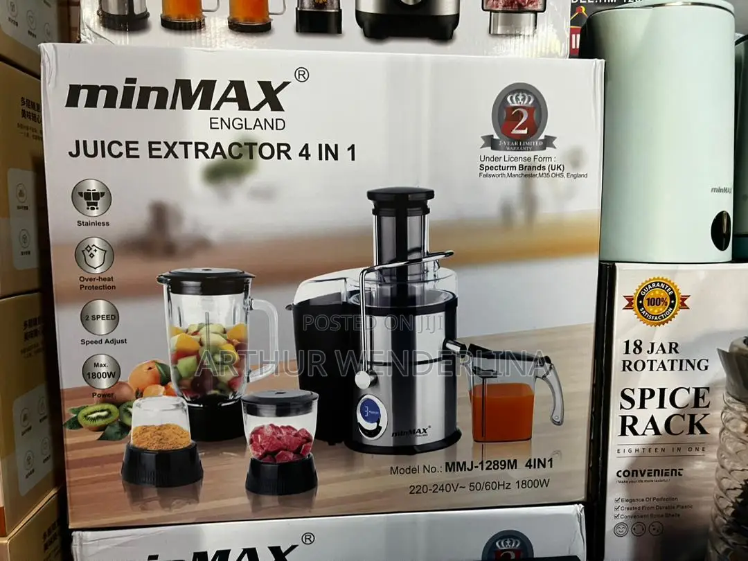 Minmax 1800W - 4 In1 Food Processor With Juicer Blender
