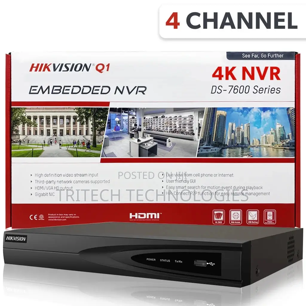 Hikvision Ds-7604ni-Q1/4p 4ch With Poe NVR