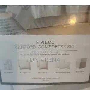 King Size 8pc Sanford Comforter Set White/Gray - Threshold.