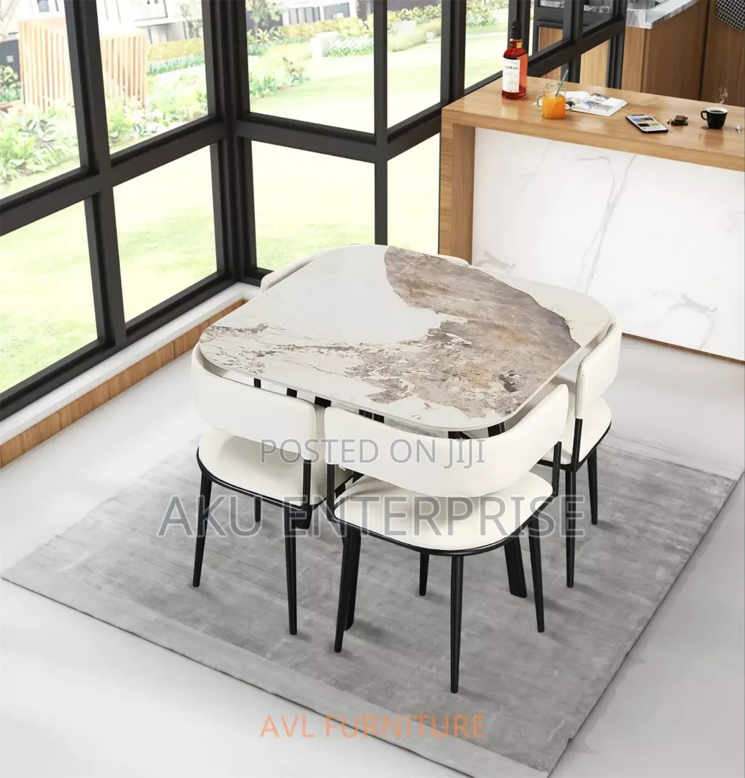 Marble Dining Table and 4 Chairs