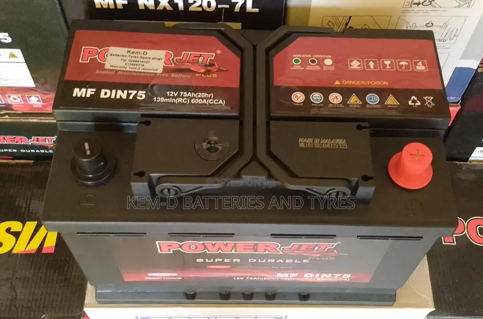12volts 75ah Powerjet Car Battery + Free Delivery
