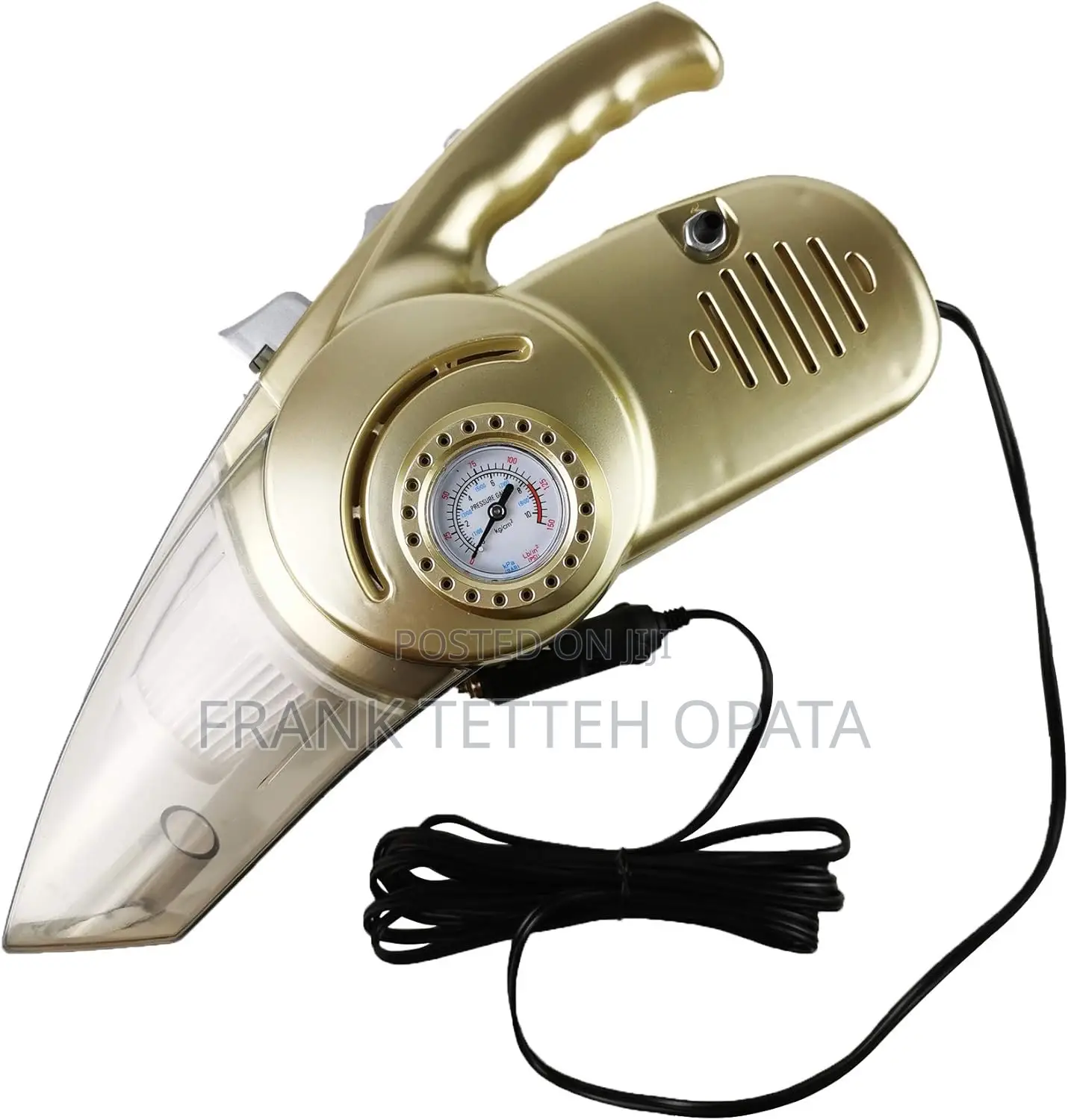 4 in 1 Gold Car Vacuum Cleaner Wireless Tire Pressure Gauge