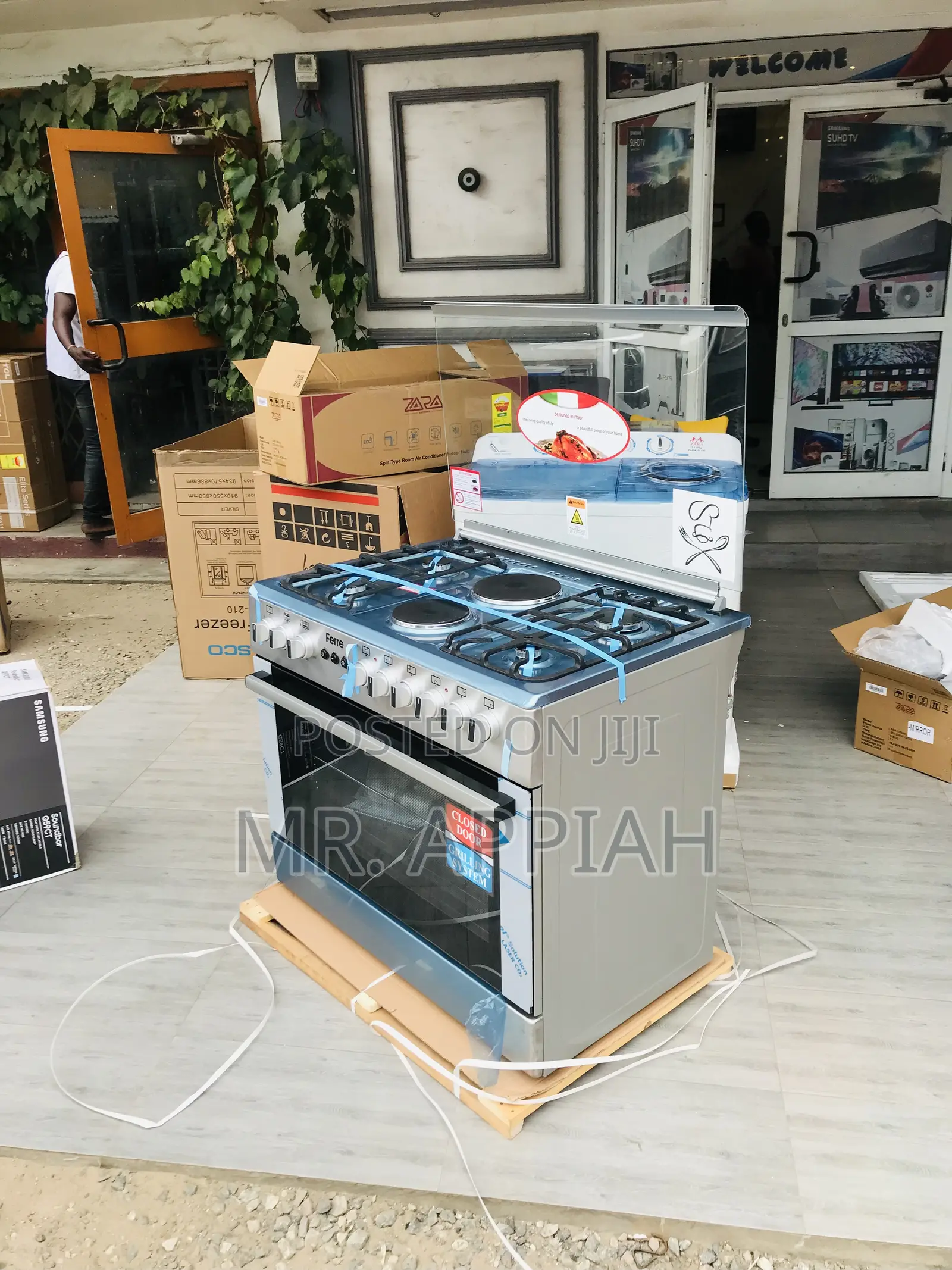 Buy Ferre 60by90 Oven Burner 4 Gas + 2 Electric(Gray).