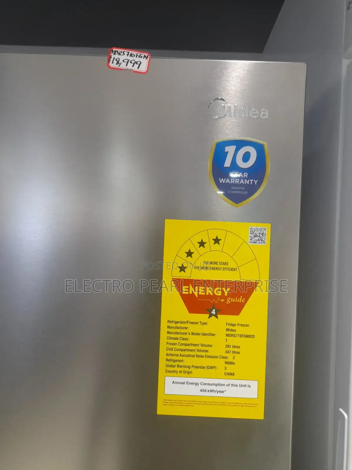 Midea 548liters Side by Side Fridge