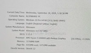 Laptop Dell Alienware M15 R7 16GB AMD Ryzen 9 SSD 1T