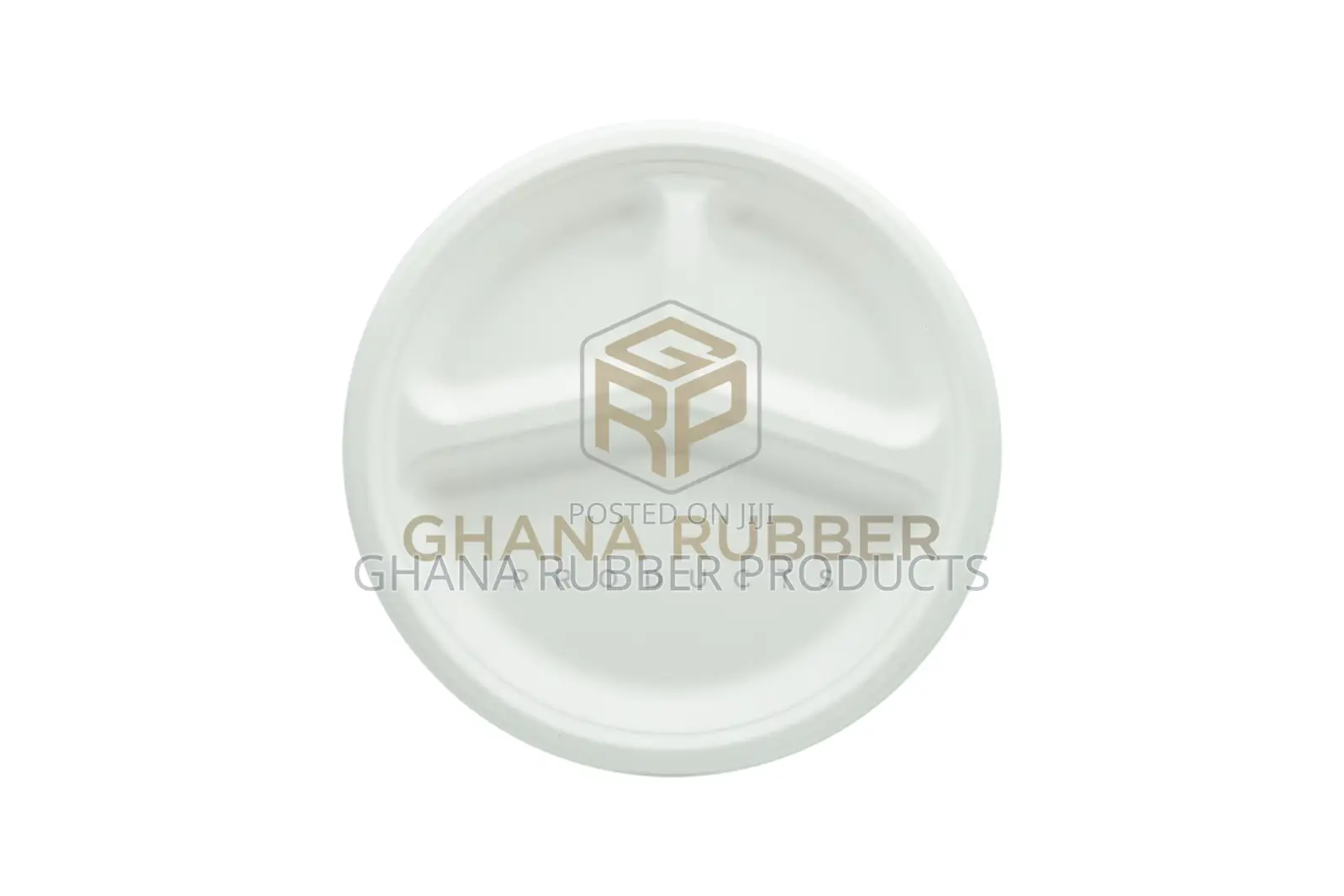 3-Section Bagasse Round Plates 10-Inches (500pcs)