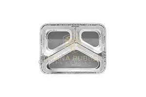 3-Section Aluminium Foil Food Containers+Lids(850ml)(500pcs)