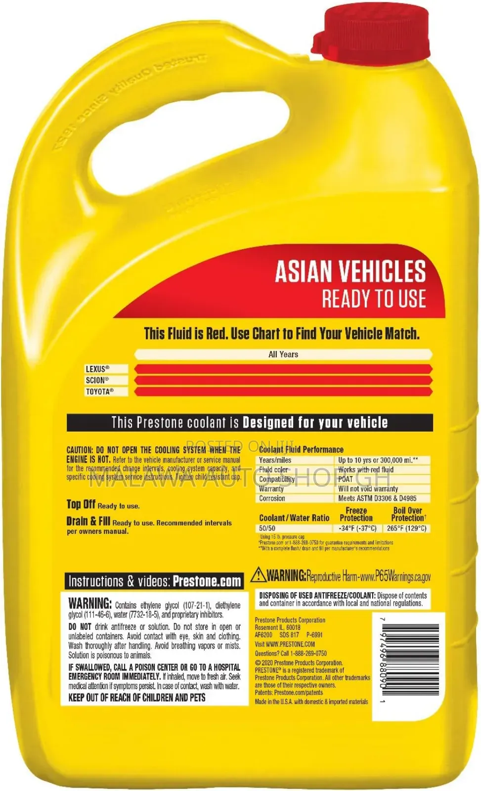 Original Prestone Antifreeze Coolant for All Vehicle