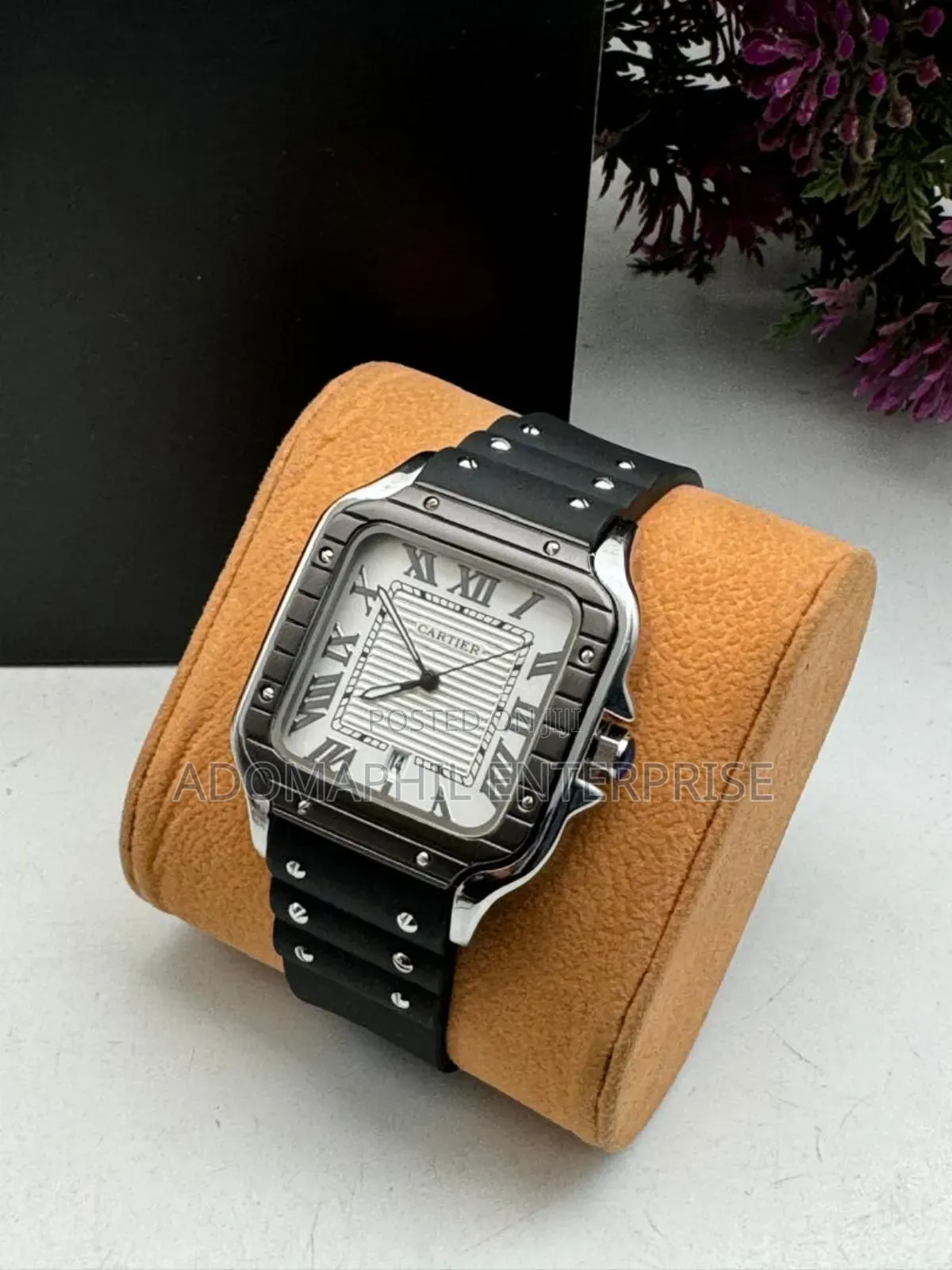 Anti-Fade Cartier Rubber Strap Watch