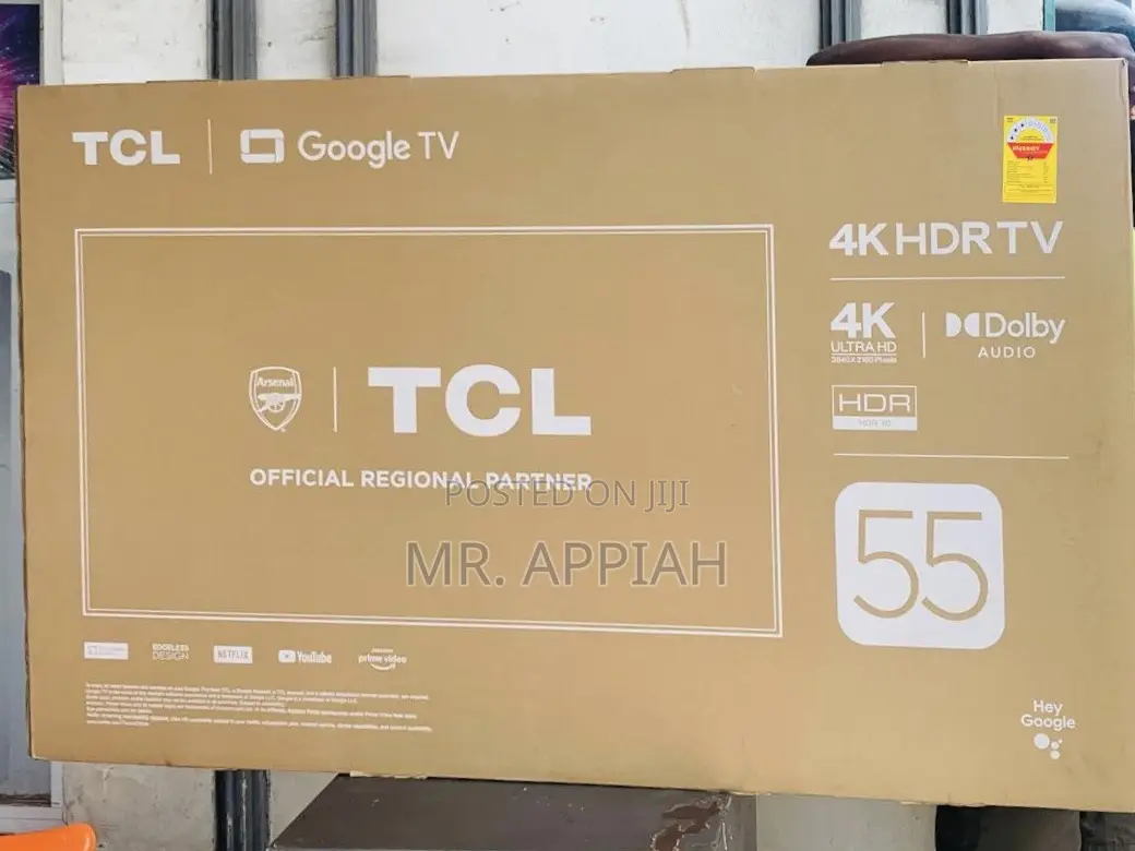 Order Authentic TCL 55” HDR Frameless Google Tv,Black.