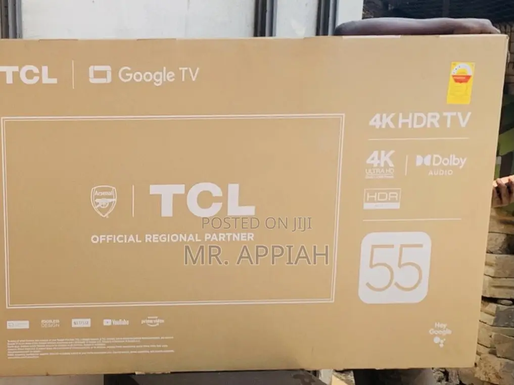 Order Authentic TCL 55” HDR Frameless Google Tv,Black.