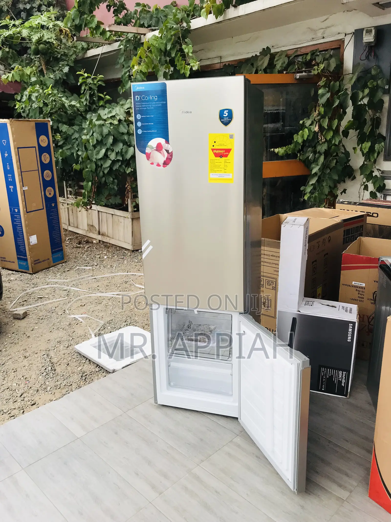 Order Midea MDRB369FGN02 262L Double Door Fridge.