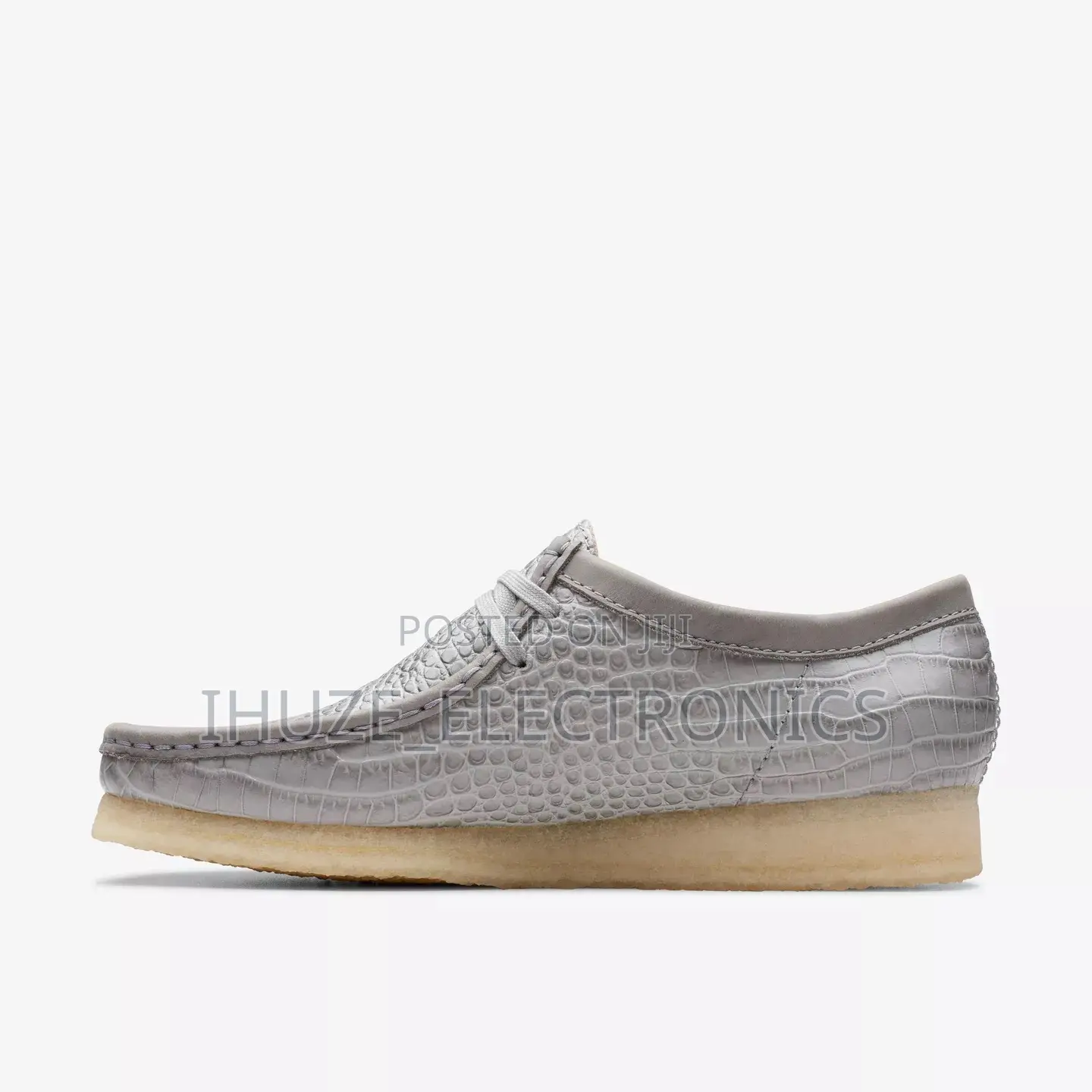 Clarks Wallabee Grey Crocodile Print (Size 42)