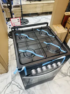 Vertical Stand Black Stove Gas Oven 4burner 50/50