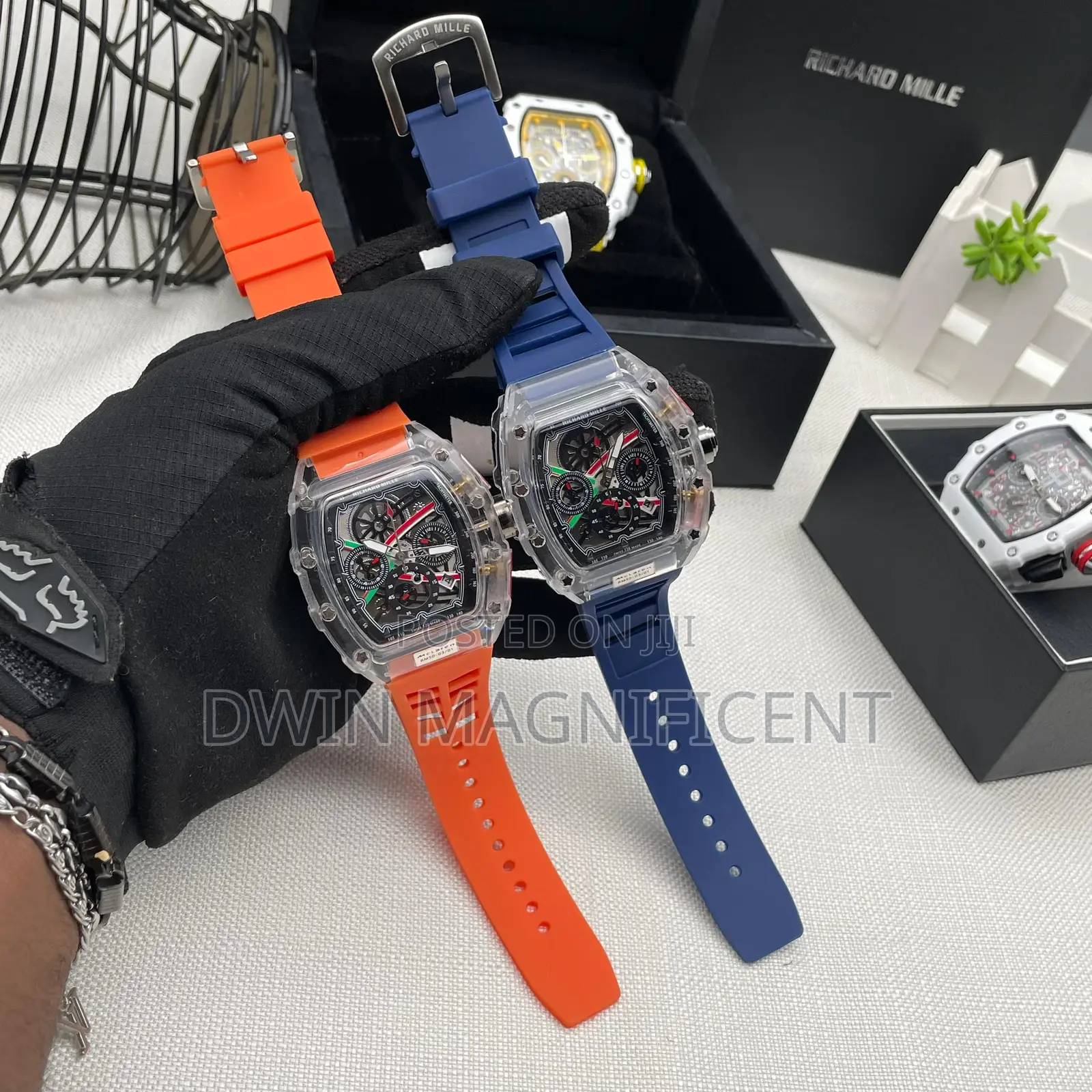 Men’S Transparent and Metallic Shell Watches