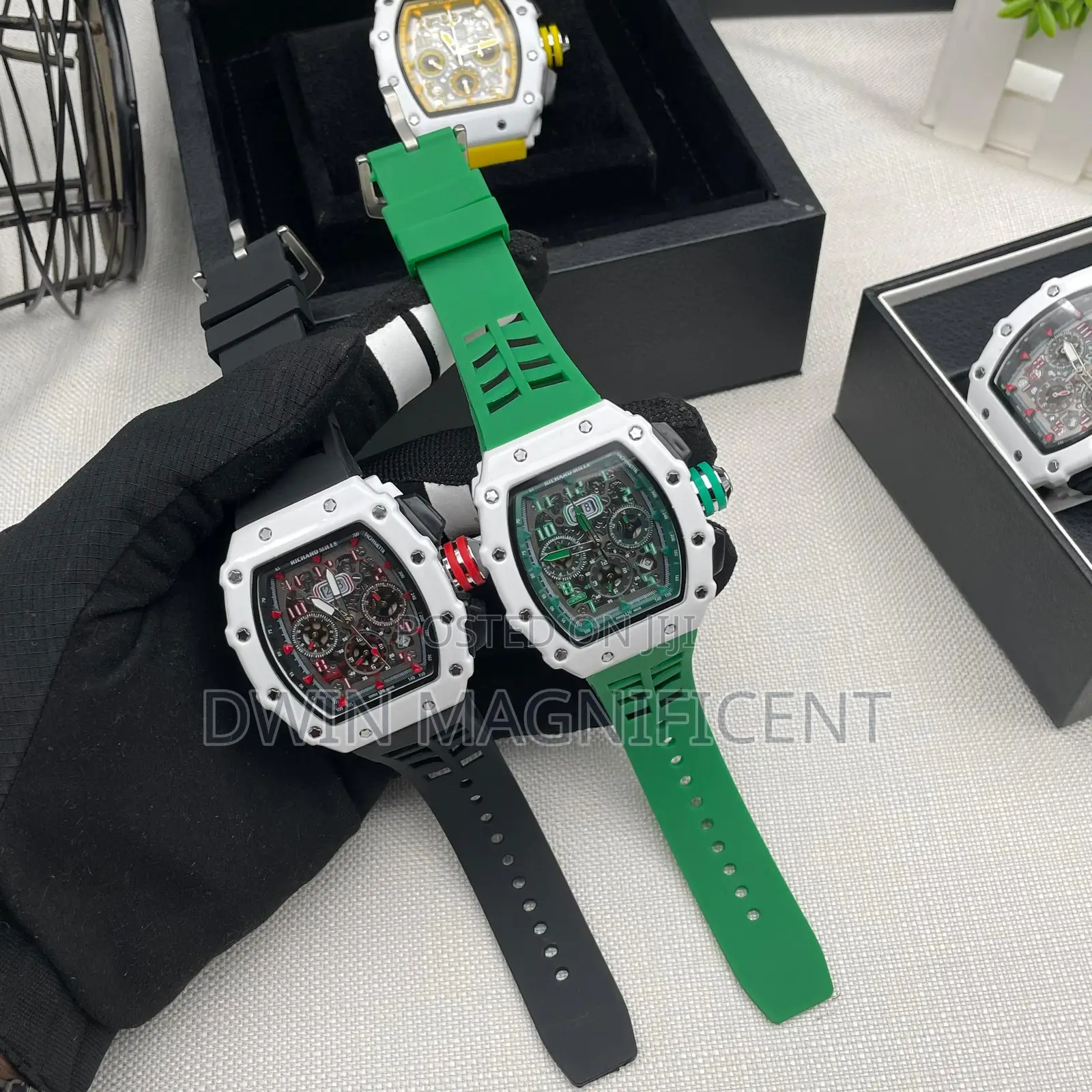 Men’S Transparent and Metallic Shell Watches
